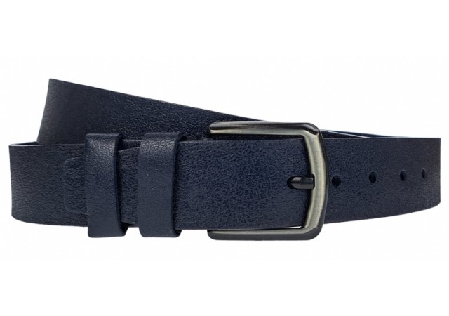 Curea batal barbati, lata, din piele naturala, Bleumarin, Latime 4.5cm, lungime pana la 170cm - CK89BLM